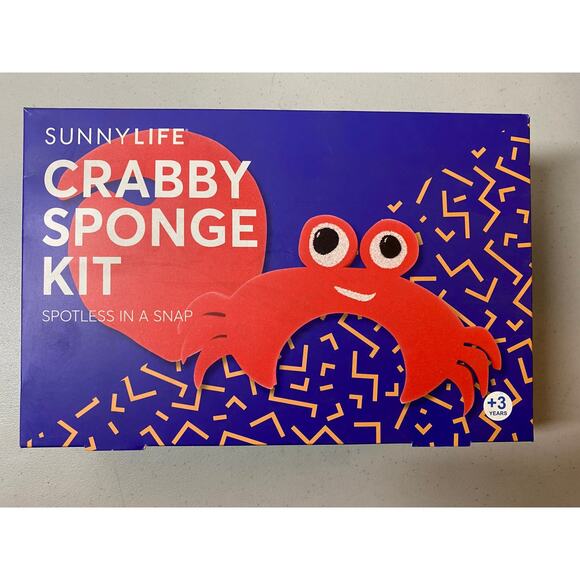 SunnyLIFE Kids Crabby Sponge Kit & Beach Water Bottle NEW - Picture 3 of 8